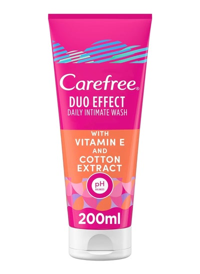 Buy Carefree Daily Intimate Wash, Duo Effect With And Cotton 200 Ml in Saudi Arabia