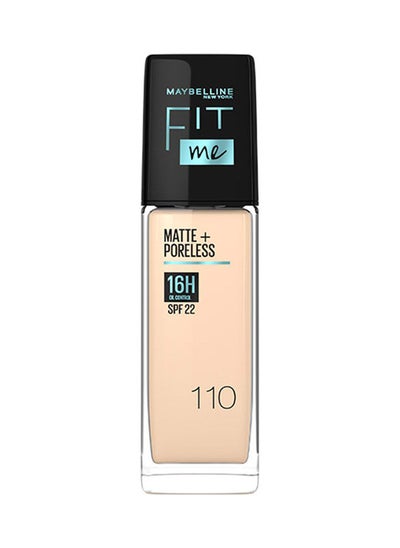 اشتري Maybelline New York Fit Me Matte & Poreless Foundation 16H Oil Control with SPF 22 - 110 في السعودية