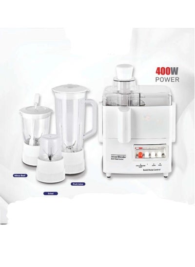 Buy 4 in 1 Juicer Blender & Grinder 400W White in Saudi Arabia