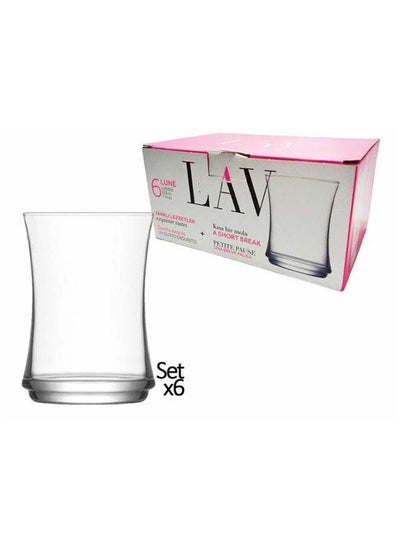 Buy 6 Piece Glasses Set-Clear 225 Ml in Egypt