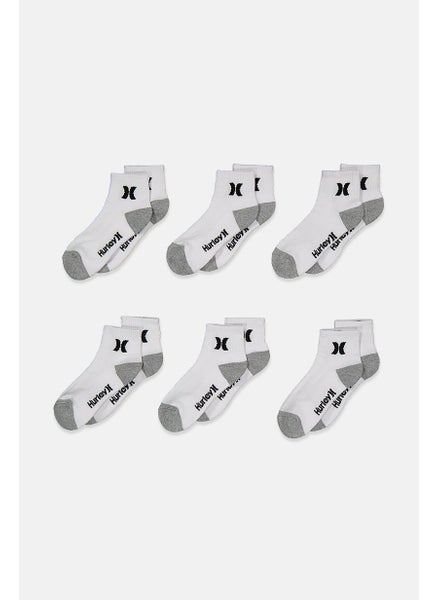 اشتري Men 6 Pairs Terry Crew Socks, White/Grey/Black في الامارات