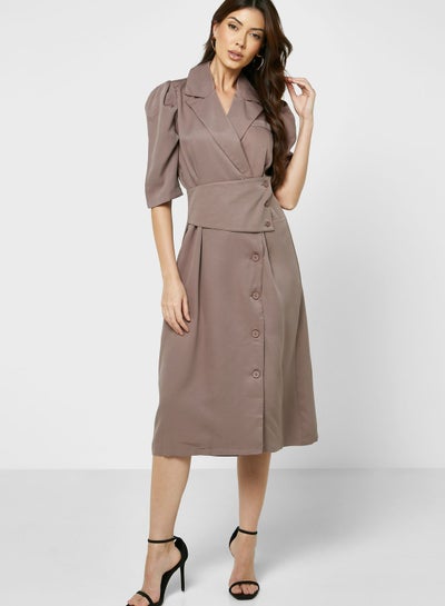 Buy Double Breasted Button Down Dress in Saudi Arabia
