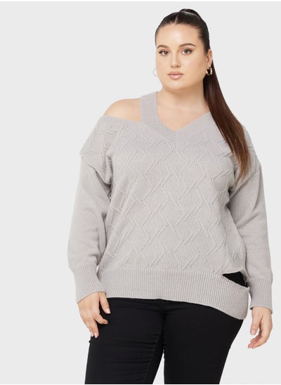 Buy Cutout Strap Detail Sweater in Saudi Arabia