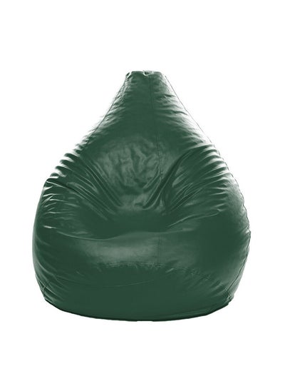 Buy XXL Faux Leather Multi-Purpose Bean Bag With Polystyrene Filling Night Green in UAE