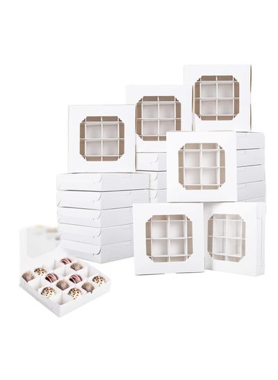 Buy Cupcake Boxes, Windowed Empty Sweet Boxes with Insert Pick and Mix Cupcake Boxes for Sweets, Chocolates, Truffles, and Pastries 20PCS in Saudi Arabia
