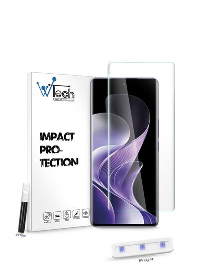 Buy vivo V40 / V40 Pro / V40 Lite 5G 2024 Premium Curved Edges UV Full Glue Full Cover Tempered Glass Screen Protector - Clear in UAE