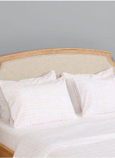 اشتري Essential Line Set of 4 Pillow Covers, White & Blush – 75x50 cm, 200 TC في الامارات