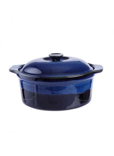 Buy Ocean Reactive Glaze Casserole - Indigo in UAE