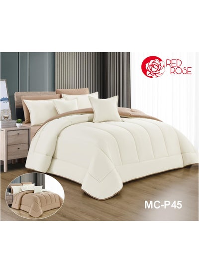 Buy Double quilt set, two-sided mattress, consisting of 8 pieces, microfiber, comforter size 240 by 260 cm in Saudi Arabia