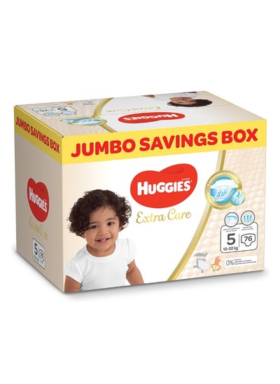 اشتري Extra Care Baby Diapers, Size 5,12-22 Kg, Jumbo Pack, 76 Diapers في السعودية