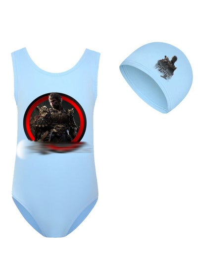 اشتري Black Myth Goku Girls' One Piece Swimsuit And Cap Set في الامارات