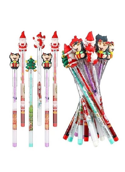 اشتري Kisangel 16 Piece Stackable Multipoint Mechanical Pencil Assortment for Christmas Christmas Pencils with Santa Snowman for Christmas Parties Fancy Dress Gifts Classroom في مصر