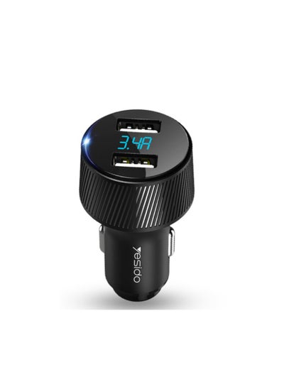 اشتري Y31 Dual USB 3.4A  car charger with Voltmeter في مصر