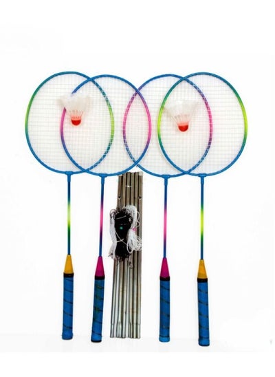 Buy 4 Player Badminton Racket Set | Outdoor Badminton Set for Kids and Adults | Badminton set with net in UAE