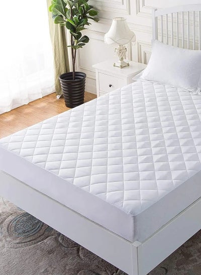 Buy Mattress Protector Cover Extra Deep Quilted Bed Topper Pad 150X200+25Cm in UAE