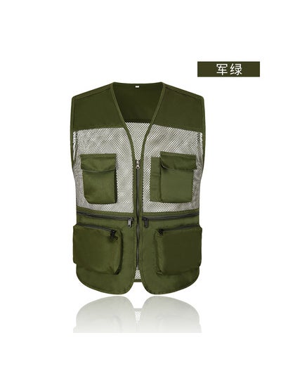 اشتري Multi-Pocket Zip Fishing Vest for MenArmy Green Army Green في السعودية