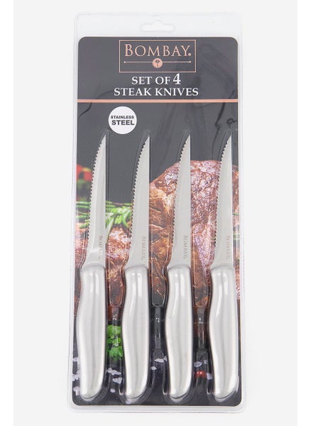 Buy Set of 4 Steak Knives, Silver in UAE