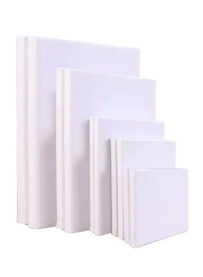 Buy 10-Piece Stretched Canvas Artist Painting Panel Boards White in UAE