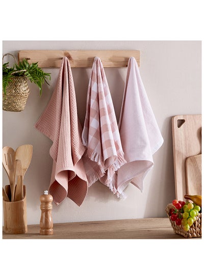 Buy Neva 3-Piece Woven Terry Kitchen Towel Set 40 x 60 cm in UAE