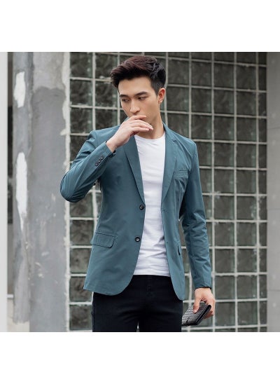 Buy 2024 Spring and Autumn Middle Teenager Mens New Loose Suit Jacket Trendy Business Casual Mens Single Western JacketBlue Blue in Saudi Arabia