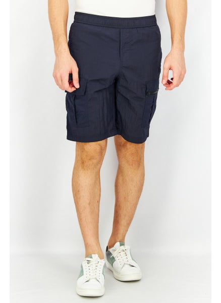 Buy Men Hunter Fit Solid Cargo Short, Navy Blue in Saudi Arabia