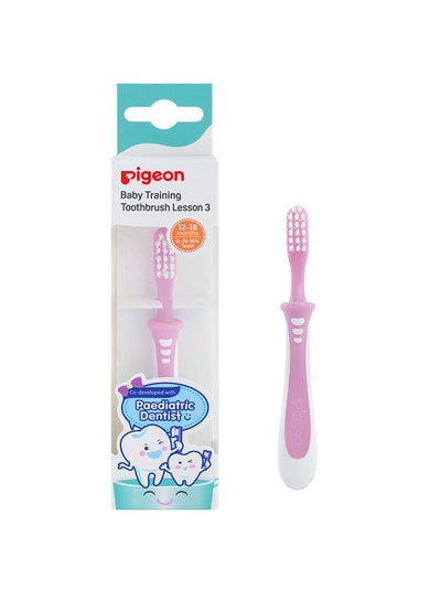 Buy Baby Training Toothbrush Lesson 3 - Pink in UAE