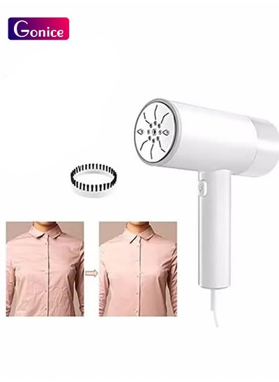 Buy Powerful Handheld Clothes Steamer, 1200W Portable Hand Held Garment Steam Iron for Fabric, Perfect for Home and Travel (White) in UAE