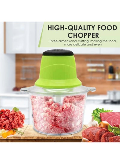 Buy 1.8L Portable Food Chopper Multifunctional Electric Meat Mincer Chopper Processor Silcer Maker Mincing Machine Household Grinder in UAE