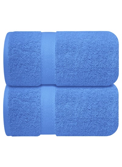 Buy Premium Blue Bath Sheets – Pack of 2, 90cm x 180cm Large Bath Sheet Towel - 100% Cotton Ultra Soft and Absorbent Oversized Towels for Bathroom, Hotel & Spa Quality Towel by Infinitee Xclusives in UAE