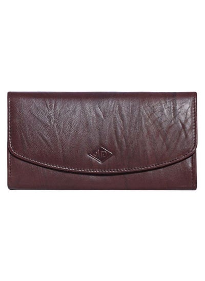 اشتري Laveri Genuine Leather Designer Ladies Wallet Dark Brown في الامارات