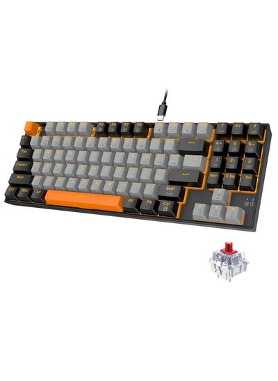 Buy Z-13 89 Keys Gaming Keyboard,80% Wired Compact Red Switch Mechanical Keyboard with Yellow Backlit and Number Pad for Windows/Mac/Laptop/PC in Saudi Arabia