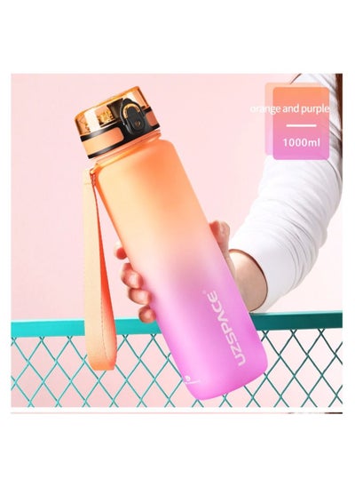 Buy UZSPACE Sports Water Bottle 1L / 32oz. Leak Proof Tritan Plastic BPA Free Bottles for kids Fitness Gym Office School Outdoor Sport and Exercise in UAE