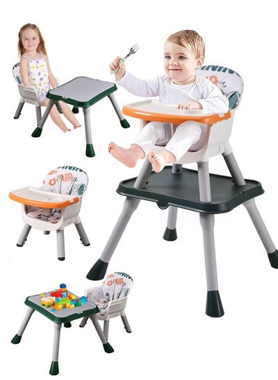 Buy Baby High Chair,4 in 1 High Chairs for Babies and Toddlers, Convertible High Chair for Baby, Kids Learning Table, Building Block Table, Kids Stool Table Chair Set with Removable Tray in Saudi Arabia