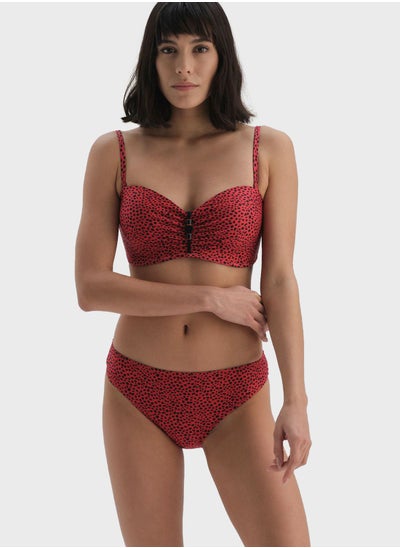 Buy Printed Sweetheart Neck Bikini Top in UAE