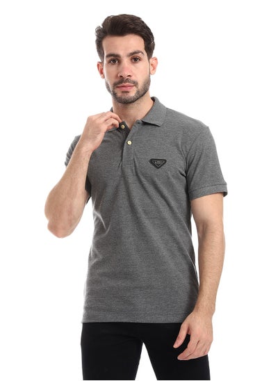 Buy Pique Pattern Turn Down Collar Polo Shirt in Egypt