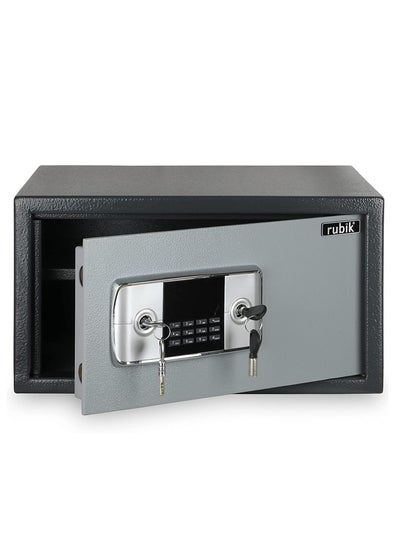 Buy Safe Box with Dual Security Lock A4 Document Size for Home Office Hotel Documents Cash Passports Money Jewelry RB-JQ24 (24x44x38cm) Grey in UAE