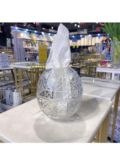 Buy Glass Napkin Holder, 17 cm Long x 15 cm in Diameter in UAE