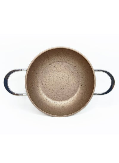 Buy Evimsaray Defne Series Non Stick Granite Egg Pan 18 Centimeter Frypan Rose/Silver Color in UAE