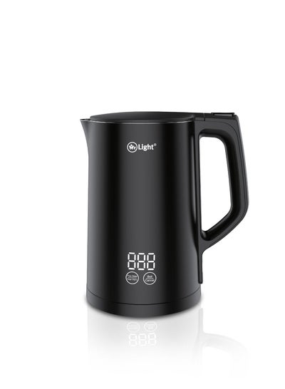 Buy Mr.Light Household Touch Screen LED Display Double Layer Electric Kettle Stainless Steel With Auto Shut-Off 1.5 L 1500 W Black in UAE