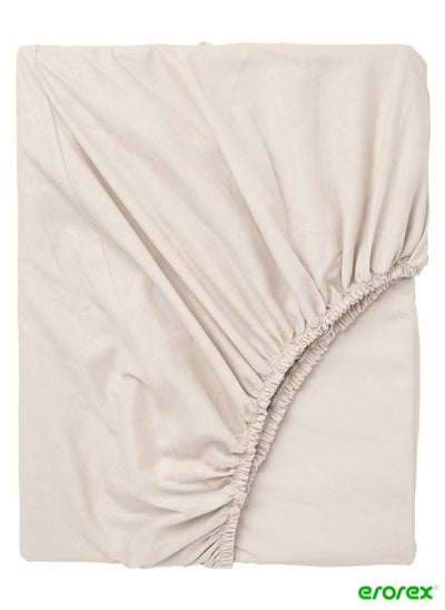 اشتري Fitted sheet beige 160x200 cm في السعودية