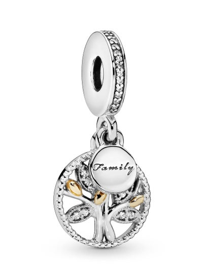 Buy PANDORA Sparkling Family Tree Cubic Zirconia Pendant in 925 Silver and 14K Yellow Gold With box in UAE