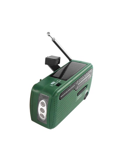 اشتري Emergency Radio Hand Crank Solar Radio 1200mAh Rechargeable Portable Power Bank LED Flashlight World Band Receiver Battery Operated with Flashlight Solar Cell Phone Charger في الامارات