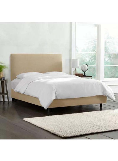 Buy Elite Collection: Swedish Wood Queen Bed - Dark Beige Grandeur (180x200x140) by Alhome in Saudi Arabia