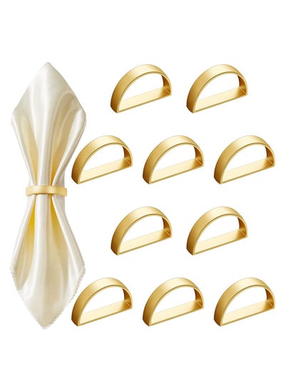 Buy Napkin Rings, 10Pcs Gold Stainless Steel Napkin Ring Holders, Modern Design Ring Holder Metal Semicircle Serviette Buckles Metallic Adornment, for Table Settings Kitchen Dinner Party Wedding in Saudi Arabia