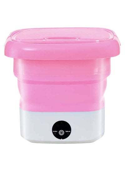 Buy Portable Mini Folding Clothes Washing Machine Pink in UAE