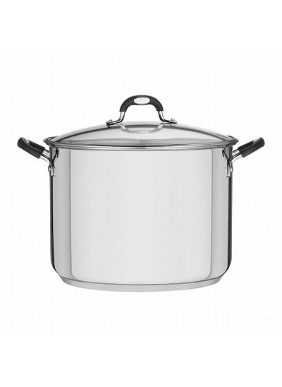 Buy Solar Silicon 30cm 15.4L Stainless Steel Stock Pot with Tri-ply Bottom in UAE