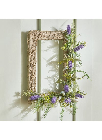 اشتري Fiona Lavender Rectangular Wreath Wall Decor 29 x 34 x 10 cm في السعودية