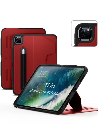 اشتري ZUGU CASE iPad Pro 11 Case, Ultra Slim Protective Case/Cover Designed for iPad Pro 11-inch (4th Gen, 2022) / (3rd Gen, 2021) / (2nd Gen, 2020) with Convenient Magnetic Stand - Scarlet في الامارات