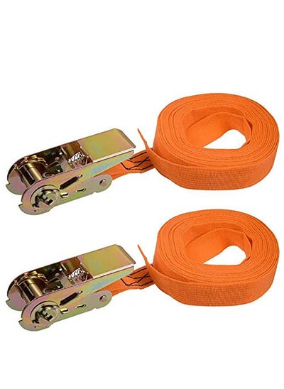 اشتري 2 Pcs Lashing Straps Tie Down Straps Tension Belt Adjustable Cargo Straps Heavy Duty Tensioning Belts, Car Luggage Cargo Trailer في الامارات