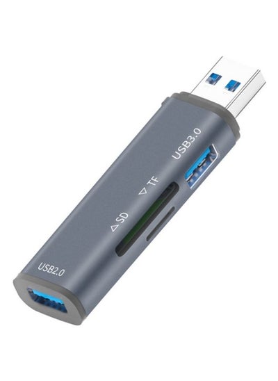 Buy ADS-308A SD / TF Card Reader Aluminum Alloy USB 3.0 + USB 2.0 Splitter Hub in Saudi Arabia